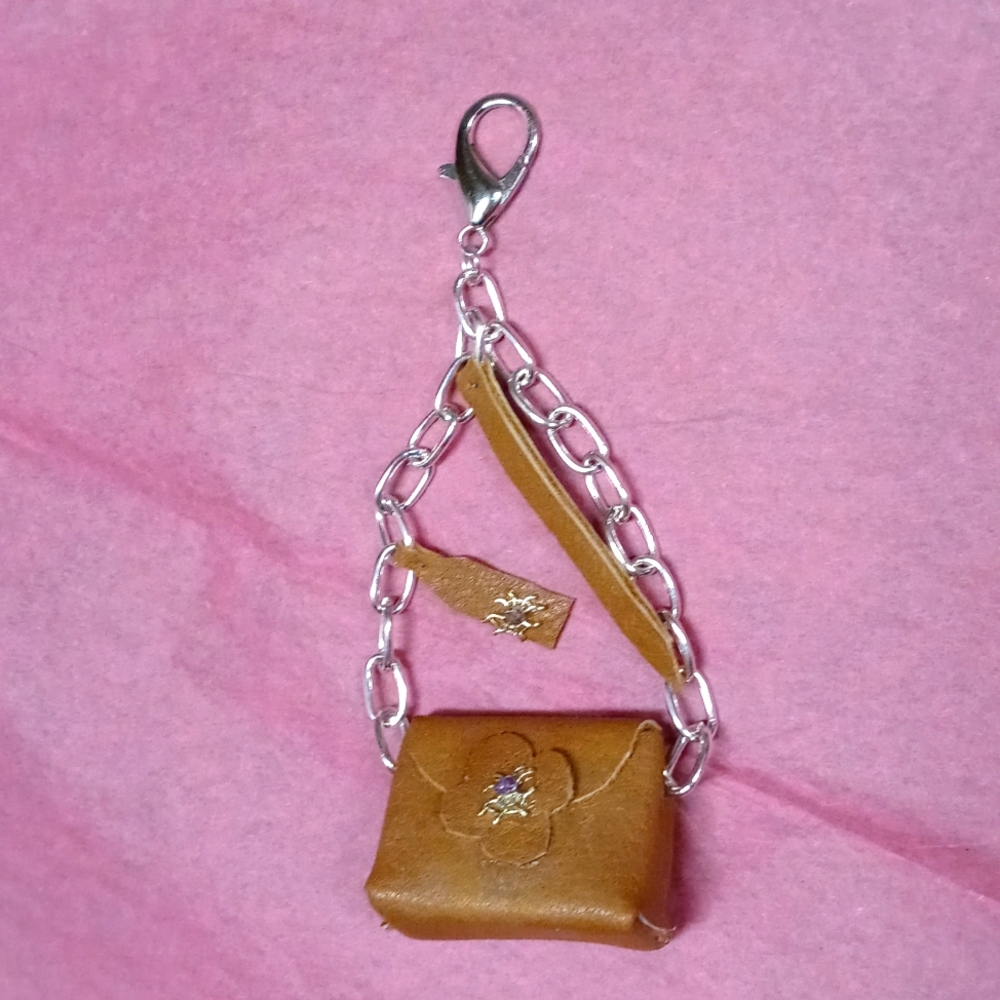 Hand Crafted Mini Leather Bag Purse Charm